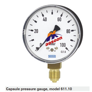  德国wika威卡膜盒式压力表631.10 611.10 